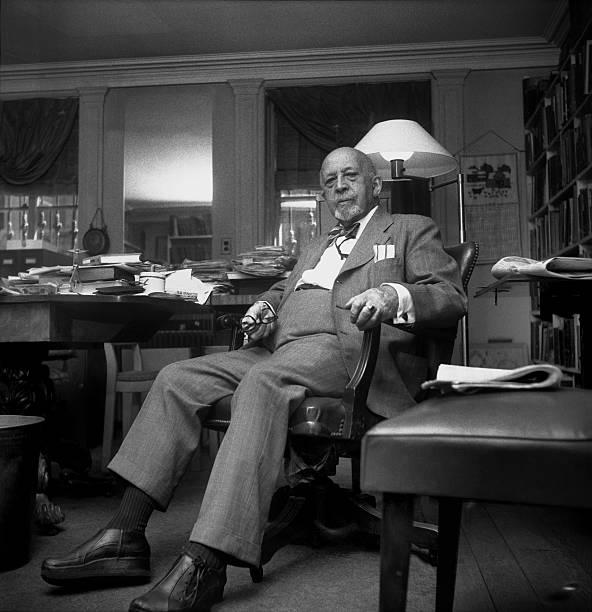 Author, sociologist, historian and civil rights activist W. E. B. Du Bois poses for a portrait at home at 31 Grace Court in Brooklyn Heights in 1958...